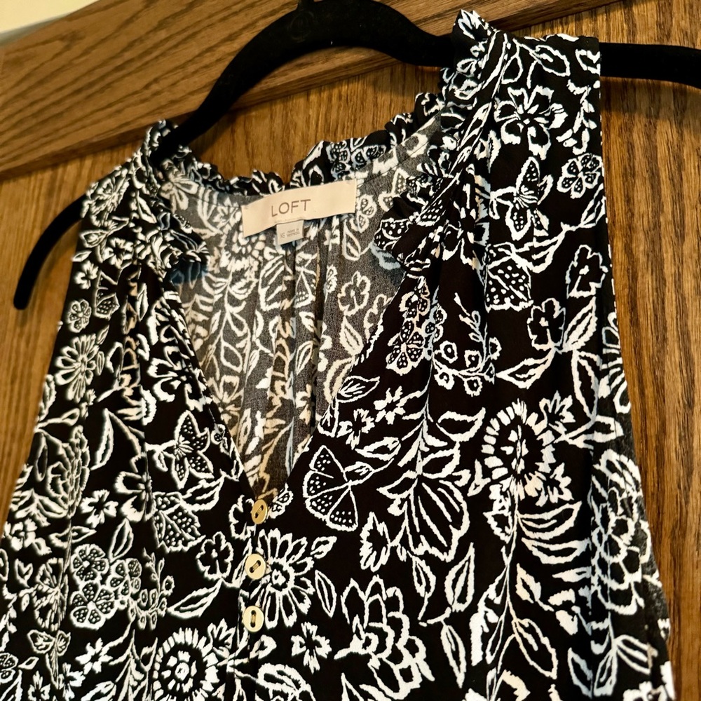 LOFT Ruffle Neck Shell - Picture 9 of 13
